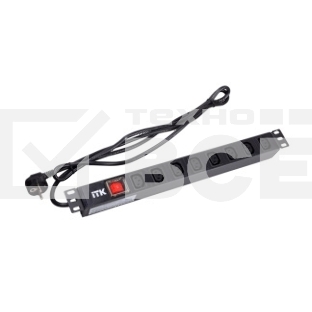 Блок ITK PH12-8C131 PDU 8 розеток C13 с LED выкл,1U, шнур 2м вилка нем.ст