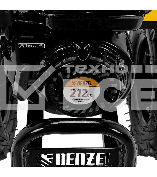 Мотоблок Denzel DPT-370X, 7 л.с., диск.сцеп, шир 90 см, глуб 35 см, фрез 3х4, ВОМ, передачи 3В/1Н