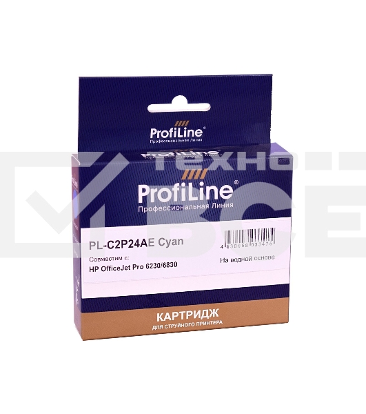 Струйный картридж PL-C2P24AE (№935XL) для принтеров HP OfficeJet Pro 6230/6830 с чернилами на водной основе Cyan ProfiLine