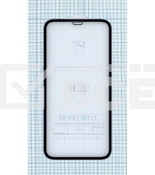 Защитное стекло 6D для Apple iPhone XR черный