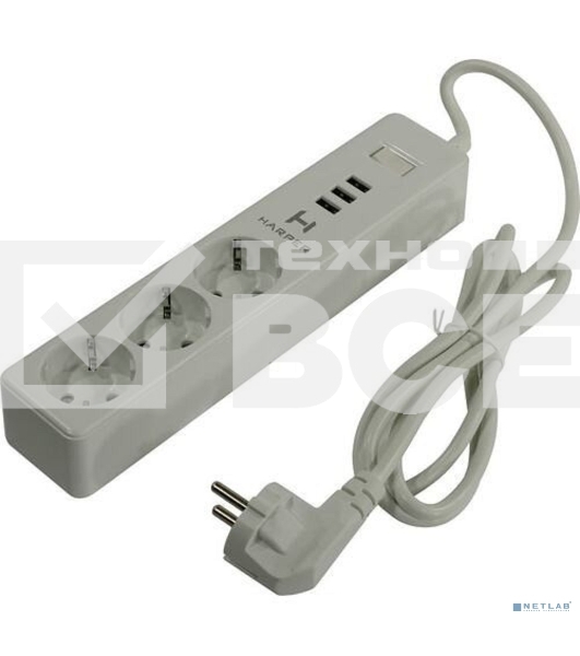 Удлинитель с USB зарядкой Harper UCH-315 белый