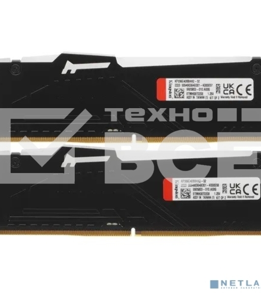 Оперативная память Kingston Fury Beast, DDR5, 32GB (2x16GB), 5600MHz, CL40, с радиаторами, RGB, черный