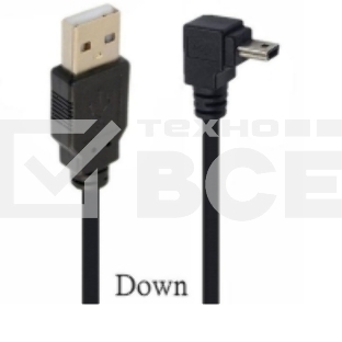 Кабель USB Type A на Mini USB угол вниз 0,25 м