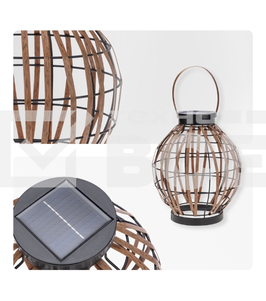 Светильник садовый Rexant Бамбук, 29,5 см, 3000К, встроенный аккумулятор, солнечная панель, коллекция Бали
