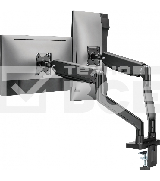 Кронштейн для мониторов Ultramounts UM731 черный 17'-35' макс.16кг крепление к столешнице поворот и наклон