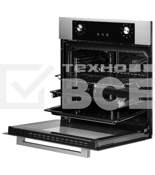 Встраиваемый электрический духовой шкаф MONSHER MOE 6092 Acier, 9 режимов: Традиционный нагрев, Макси-Гриль, Макси-Гриль с конвекцией, Нижний нагрев, Разморозка, Традиционный нагрев с конвекцией, Режим подсветка, Конвекция, Режим пицца, утапливаемые повор