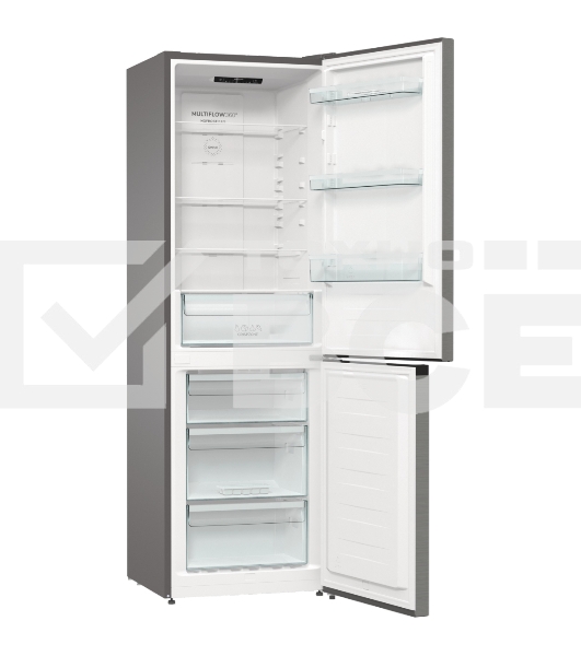 Холодильник Gorenje NRKE62XL серебристый металлик двухкамерный 203/99л морозилка снизу, No Frost