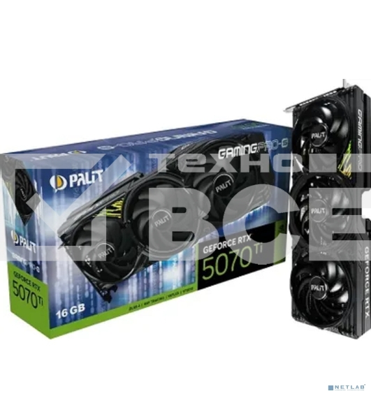 Видеокарта Palit PA-RTX 5070Ti GAMINGPRO-S 16Gb RTX 5070TI 16Gb 256bit GDDR7 2295/28000 HDMIx1 DPx3 HDCP Ret