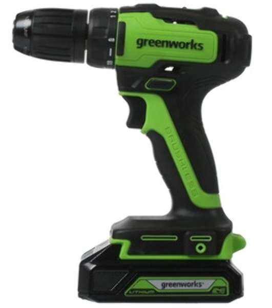 Дрель-шуруповерт GREENWORKS 3704007UA, 24 В, 0 Ач, 90 Нм, бесщеточный