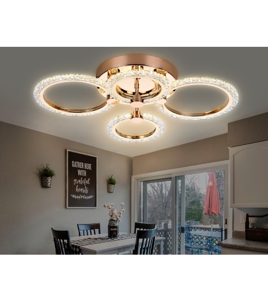 Потолочный светодиодный светильник FA416/2+2 GD золото 60W 640*460*120 (ПДУ РАДИО 2.4G)