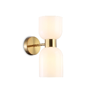 Настенный светильник Ambrella light LH56097/2 BS/FR латунь/белый матовый E14*2 max 40W 215*120*300
