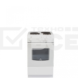 Электрическая плита De Luxe 5003.17э (кр) ШхГхВ 50x50x85,3 камфорки, электодуховка с терморегулятором, белая