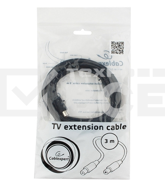 Кабель телевизионный Cablexpert, CCV-515-3M, Coaxial M/F, 3м
