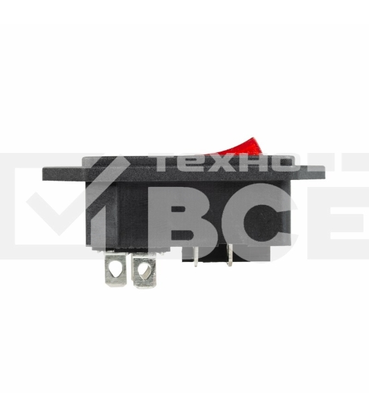 Выключатель клавишный 250 V 6 А (4с) ON-OFF красный с подсветкой и штекером C14 3PIN Rexant