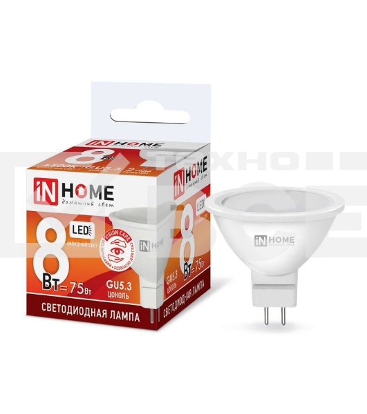 Лампа светодиодная LED-JCDR-VC 8Вт 230В GU5.3 6500К 720лм IN HOME 4690612024721
