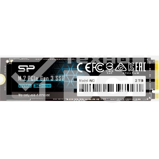 Накопитель SSD Silicon Power P34A60, 2Tb, PCIe 3.0 x4, M.2 2280, NVMe, R/W 2200/1600