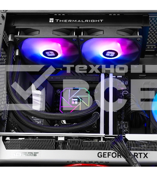 Система жидкостного охлаждения Thermalright Aqua Elite 240 V3 (240mm, Black, ARGB/ Fans: 2x120mm, 66.17CFM, 25.6dBA, 1500RPM/ Pump height 53mm, 23dBA, 3300RPM, Rad thickness 27mm/ S: 1700, 1200, 20XX, 115X, AM5, AM4)