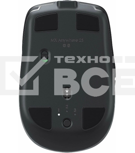 Мышь беспроводная Logitech MX Anywhere 2S графитовый, 4000 dpi, радиоканал, Bluetooth, USB, кнопки - 7