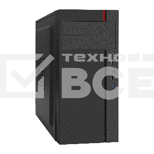 Компьютерный корпус Miditower ExeGate AA-440U-AA400 (ATX, AA400 8 см, 2*USB+1*USB3.0, аудио, черный)