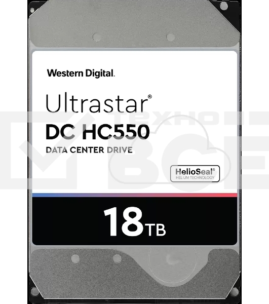 Жесткий диск Western Digital Original SATA-III 18Tb 0F38459 WUH721818ALE6L4 Ultrastar DC HC550 (7200rpm) 512Mb 3.5