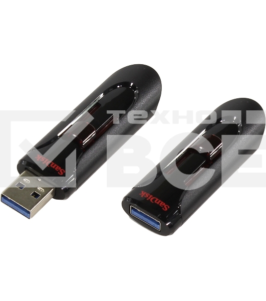 Флеш диск Sandisk 128Gb Cruzer Glide SDCZ600-128G-G35 USB3.0 черный/красный