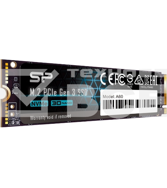 Накопитель SSD Silicon Power P34A60, 2Tb, PCIe 3.0 x4, M.2 2280, NVMe, R/W 2200/1600