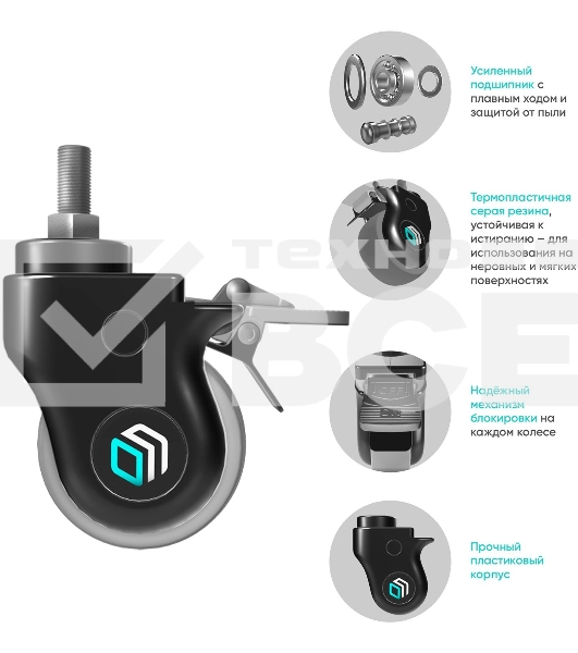 Комплект колес увеличенного диаметра ONKRON AWL-75B, черный
