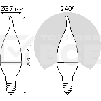 Лампа светодиодная Gauss Basic 1034116 5.5Вт цок.:E14 свеча 180B 3000K св.свеч.бел.теп. (упак.:10шт), фото7