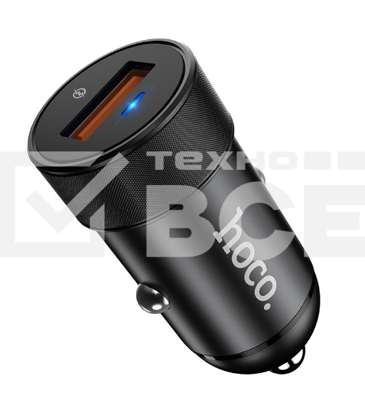 Автомобильная зарядка (от прикуривателя) HOCO Z32A Flash power Fully compatible car charger, черный