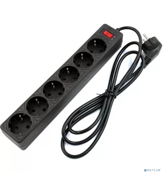 Сетевой фильтр 5bites GARDA SP6B-530 6S, 3x0.75 мм2, 3 м, черный