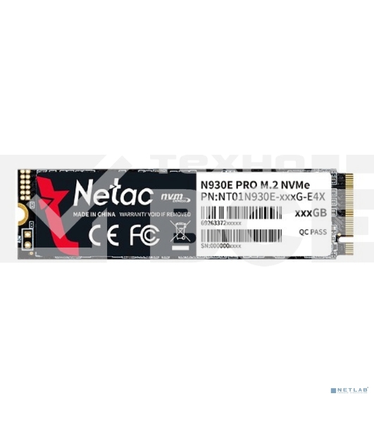Накопитель SSD Netac N930E Pro, 256GB, PCIe 3.1 x4, M.2 2280, NVMe, R/W 2040/1270