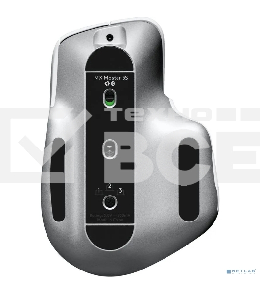 Мышь беспроводная Logitech MX Master 3s светло-серый, 8000 dpi, радиоканал, Bluetooth, USB, кнопки - 7