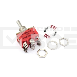 Тумблер E-TEN1322, 250V, 15A, 6 контактов, клеммы под винт, ON-OFF-ON