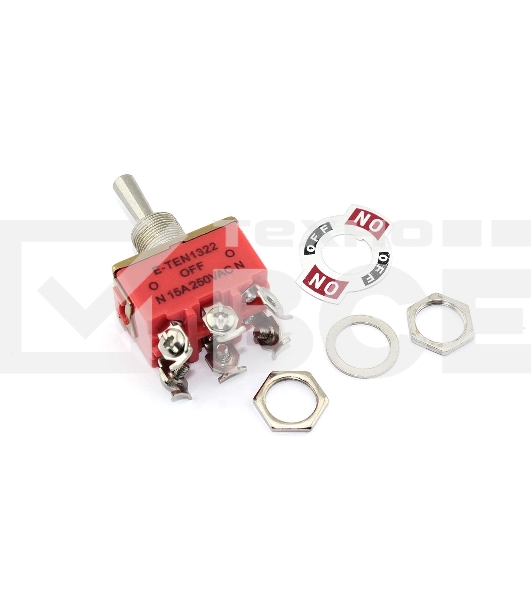 Тумблер E-TEN1322, 250V, 15A, 6 контактов, клеммы под винт, ON-OFF-ON
