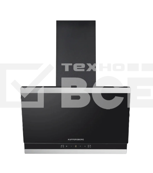 Наклонная вытяжка Kuppersberg F 603 BX, 60 см, High-Tech, таймер, макс. производительность 850 м3/ч, 3 скорости, обратный клапан, сенсорное управление, дисплей, LED освещение, уровень шума 53 дБ, цвет черный/нержавеющая сталь