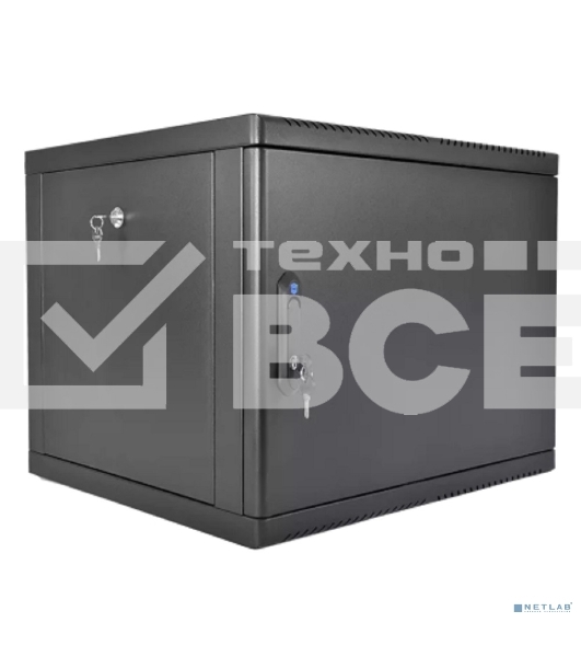 Шкаф телекоммуникационный настенный разборный ЦМО 9U (600 x 650) съемные стенки, дверь металл, черный (ШРН-М-9.650.1-9005)