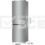 Холодильник Gorenje NRKE62XL серебристый металлик двухкамерный 203/99л морозилка снизу, No Frost, фото6