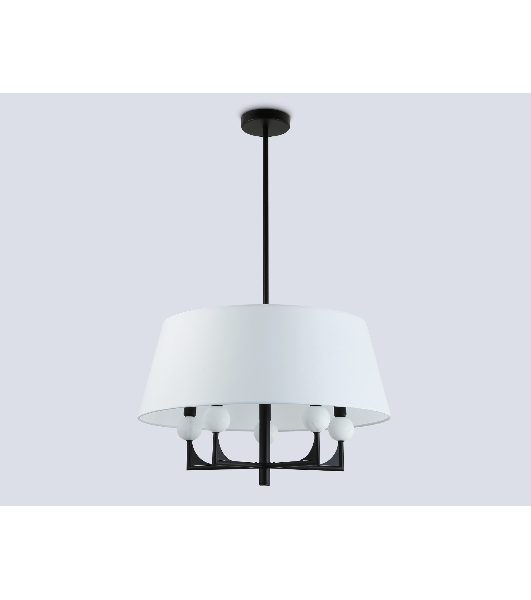 Люстра Ambrella light LH75150/5 BK/FR черный/белый матовый E14*5 max 40W D580*590