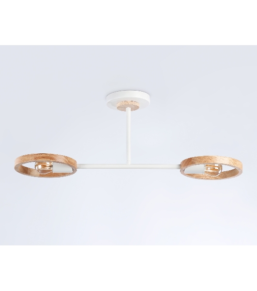 Светильник Ambrella light TR8243/2 WH/LWD белый/светлое дерево E27/2 max 40W 590*165*220