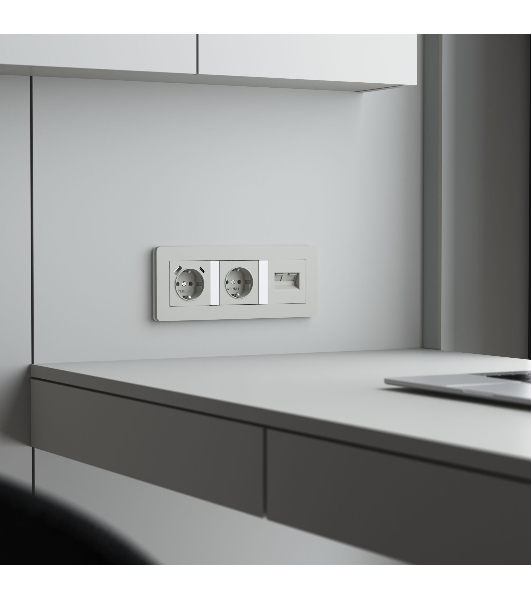 Накладка для двойной розетки Еthernet RJ-45 (дымчатый)