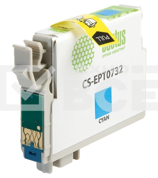 Картридж струйный Cactus CS-EPT0732 голубой (11,4 мл) для Epson Stylus С79/C110/СХ3900/CX4900/CX5900/CX7300/CX8300/CX9300