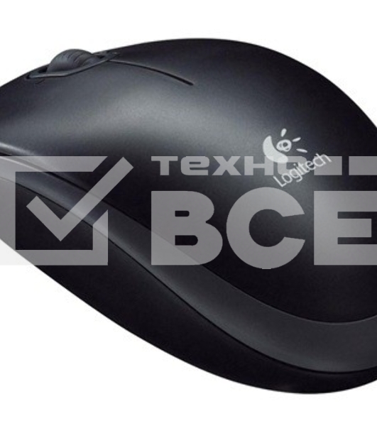 Мышь проводная Logitech B100 черный, 1000 dpi, USB, кнопки - 3