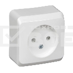 Розетка без заземления без шторок Systeme electric PA16-001B ЭТЮД О/У 16А 250B, БЕЛЫЙ, Россия, фото 1