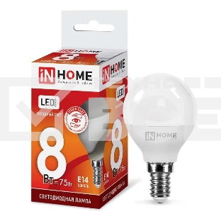 Лампа светодиодная LED-ШАР-VC 8Вт 230В E14 6500К 720лм IN HOME 4690612024882