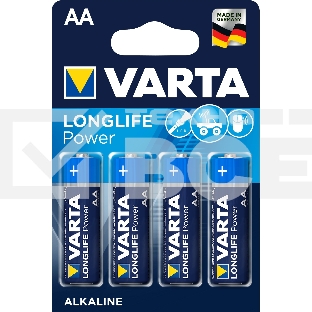 Батарейка Varta LONGLIFE POWER (HIGH ENERGY) LR6 AA BL4 Alkaline 1.5V (4906) (4/80/400) (4 шт.)