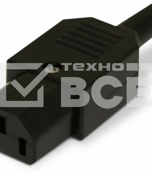 Разъем IEC 60320 C13 220В 10A на кабель (плоские контакты внутри разъема), прямой Hyperline