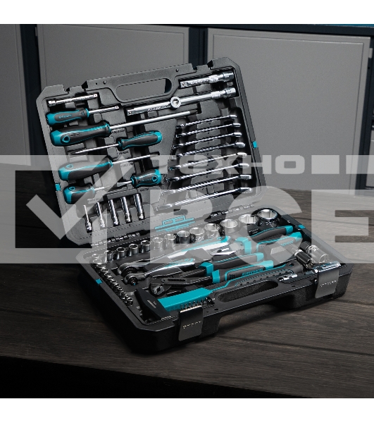 Набор инструментов Gross 76 предметов, 120 зубьев, CrV1/4, 1/2