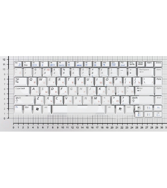Клавиатура для ноутбука Samsung M50, серебристая