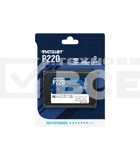 Накопитель SSD Patriot P220, 1TB, SATA III, 2.5