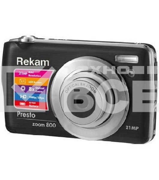 Фотоаппарат Rekam Presto zoom 800 черный 21Mpix Zoom8x 2.7